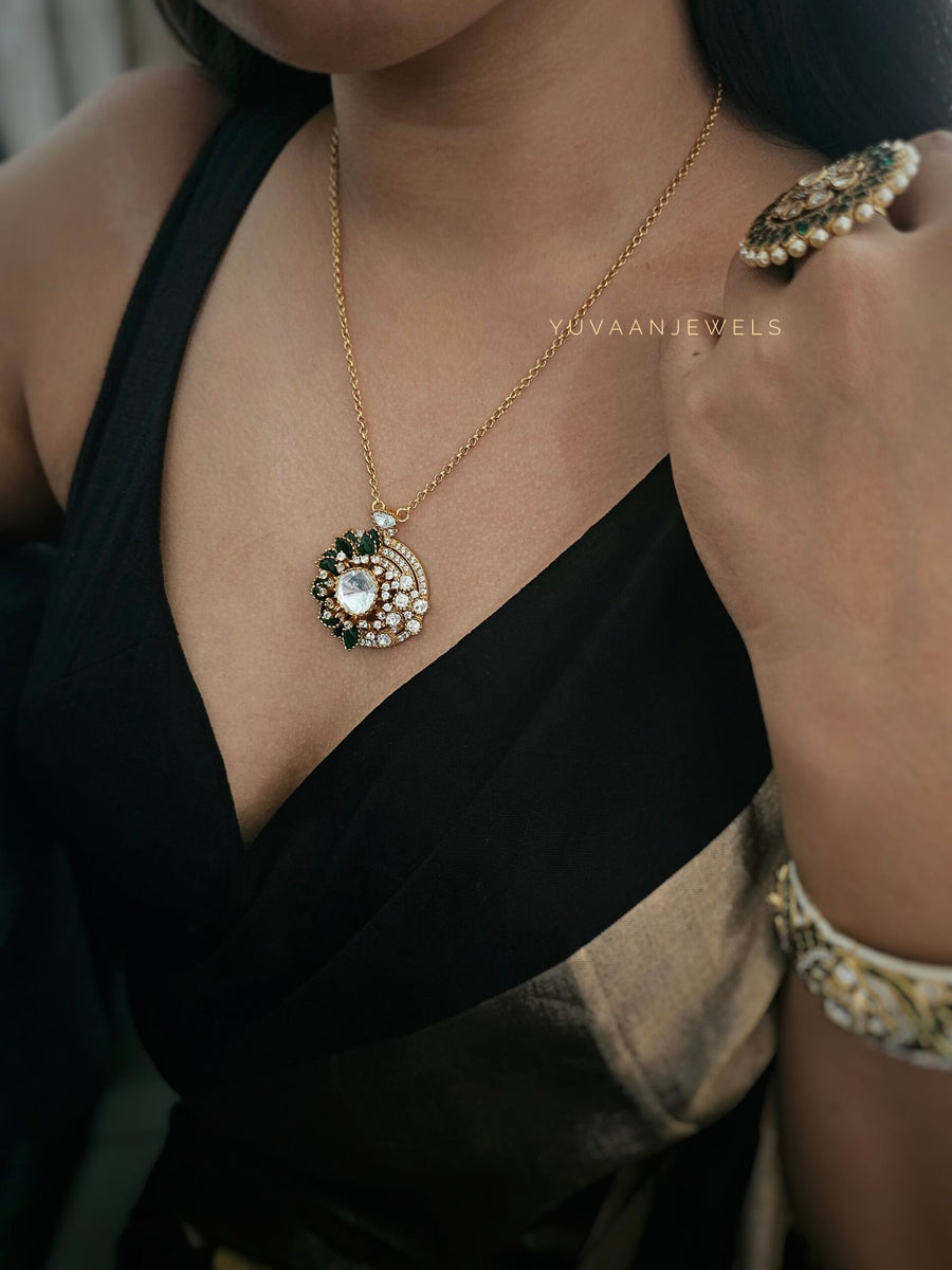 Botany Real Moissanite Polki Necklace