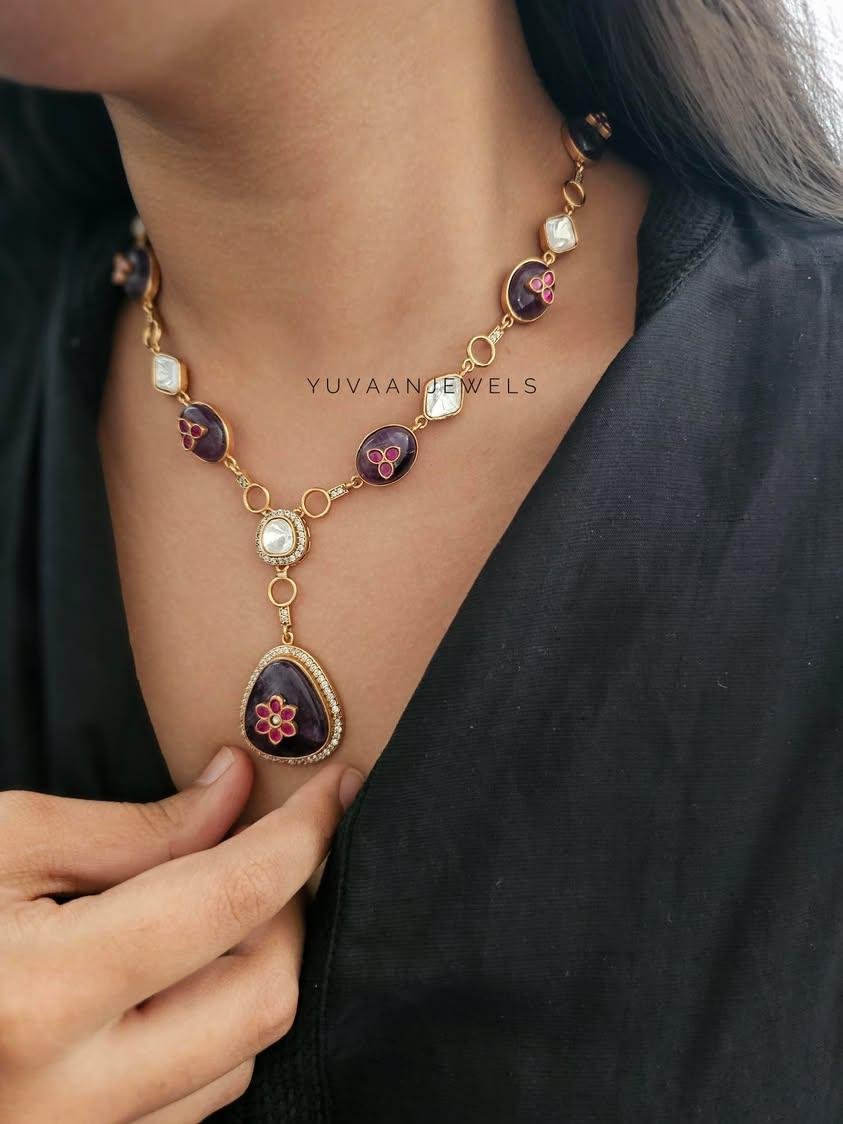 Meet Long Natural Stone Necklace