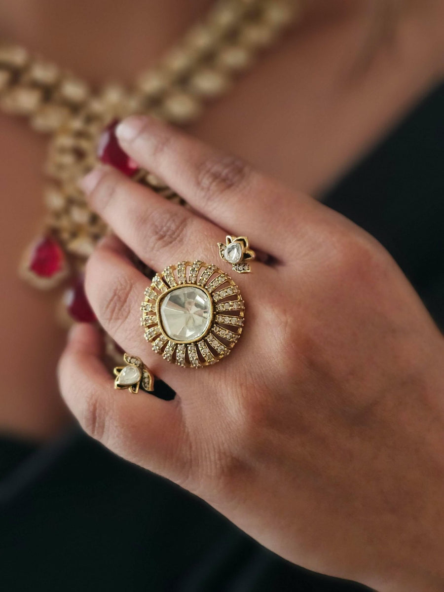 Dua Twin Polki Ring