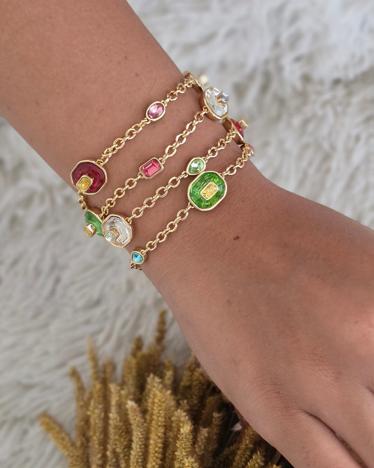 Joss semi-precious stone bracelet, worn