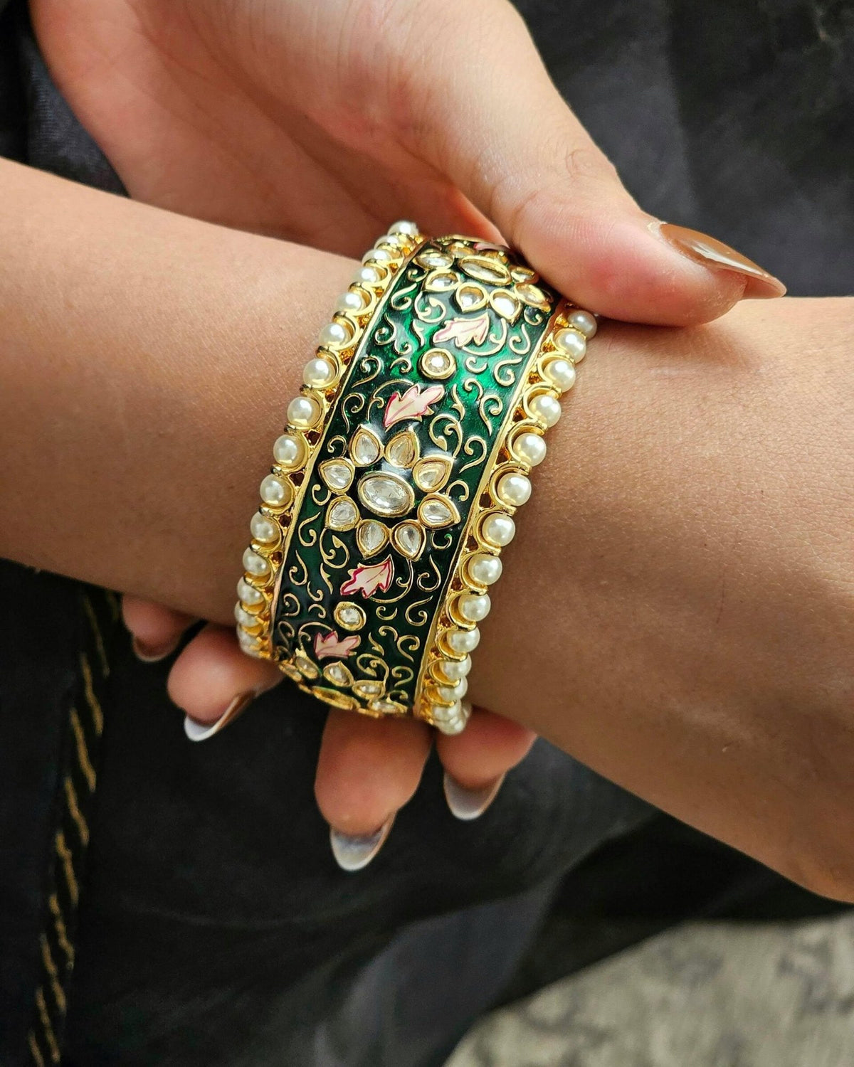 Juhi openable meenakari kada, worn