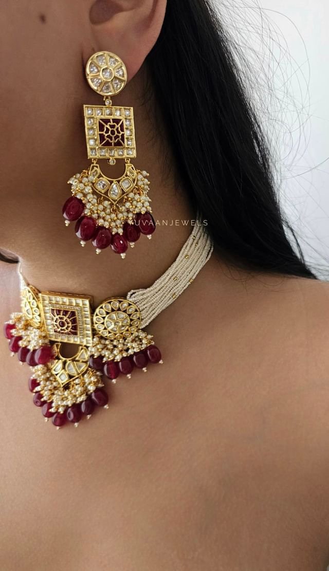 Shivina polki and Pearl choker