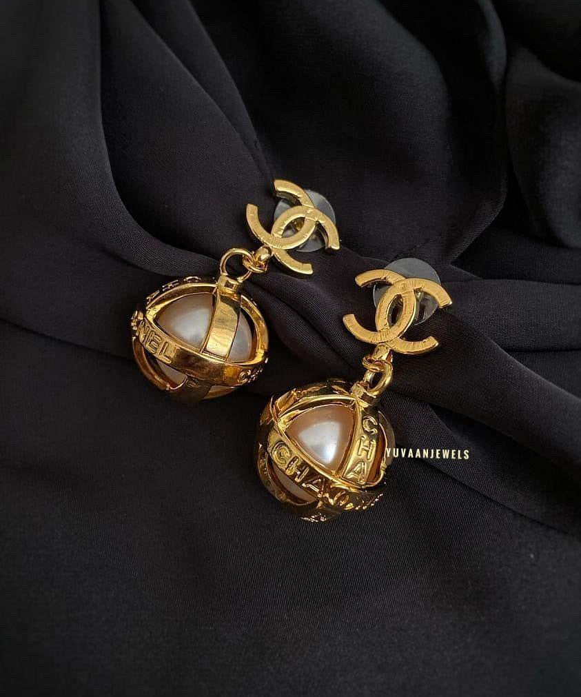 Gold ball earrings
