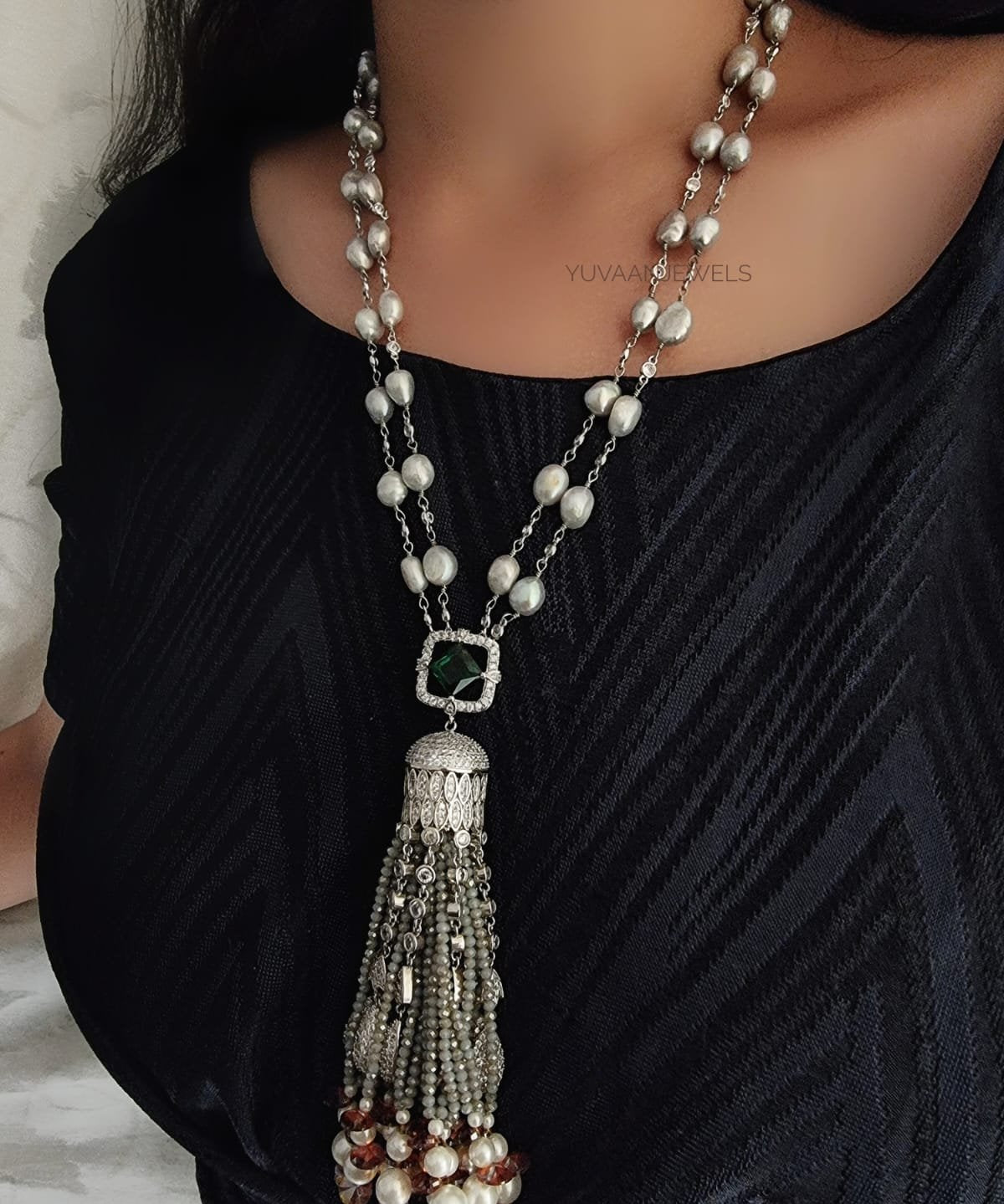 Grey Feather Necklace