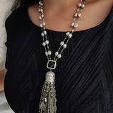 Grey Feather Necklace