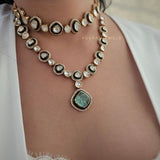 Leena Polki and Meena necklace