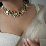 Margot Quartz polki and pearls choker