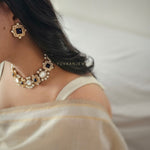 Margot Quartz polki and pearls choker