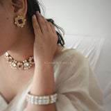 Margot Quartz polki and pearls choker