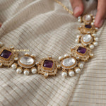 Margot Quartz polki and pearls choker