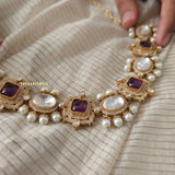 Margot Quartz polki and pearls choker