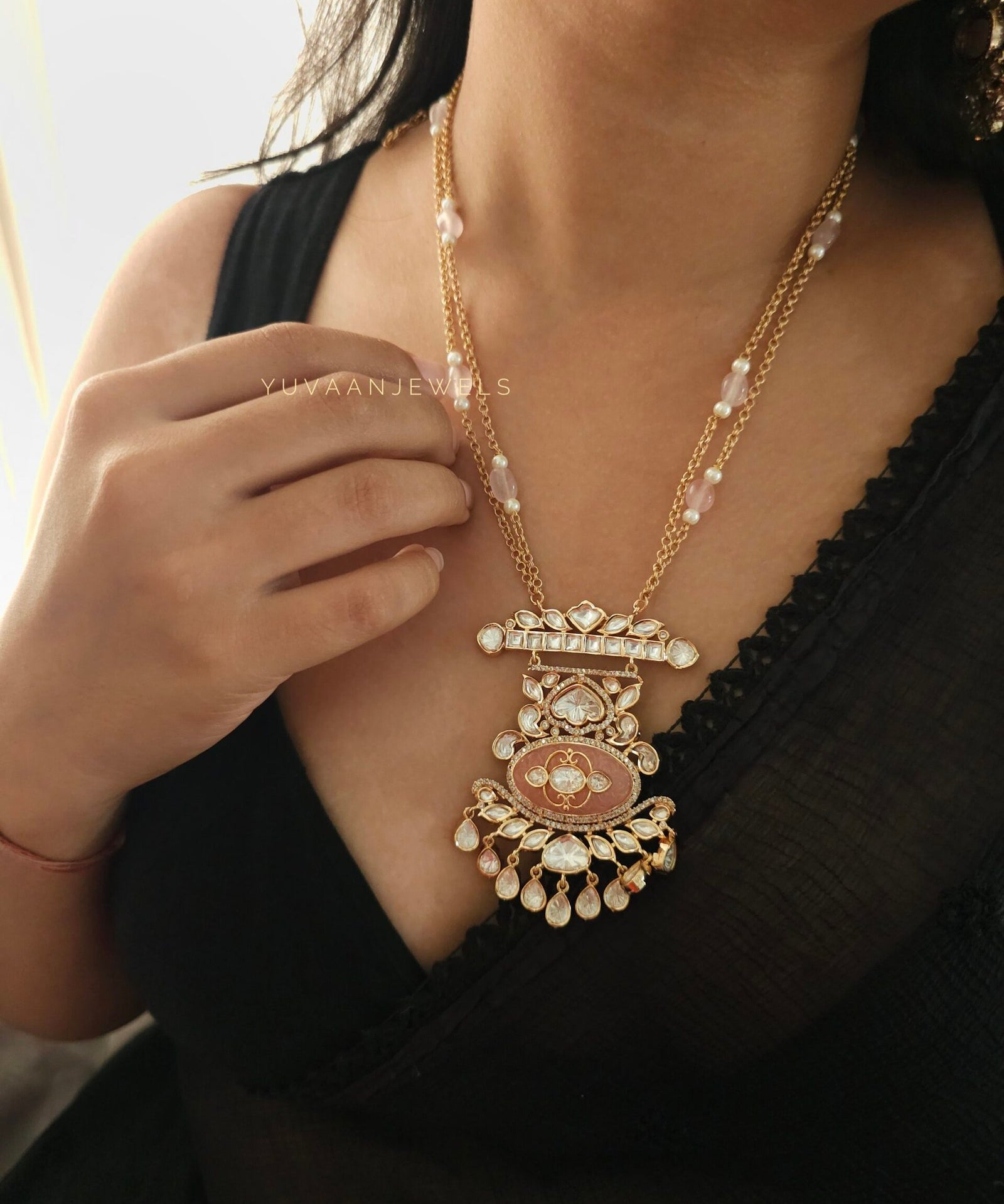 Elanor polki long necklace