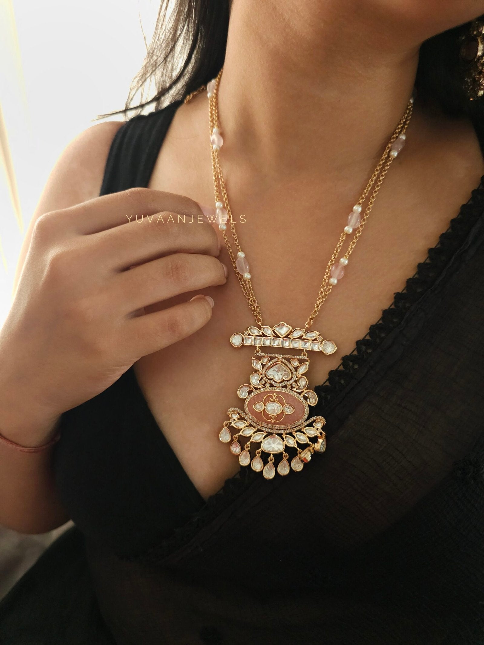 Elanor polki long necklace