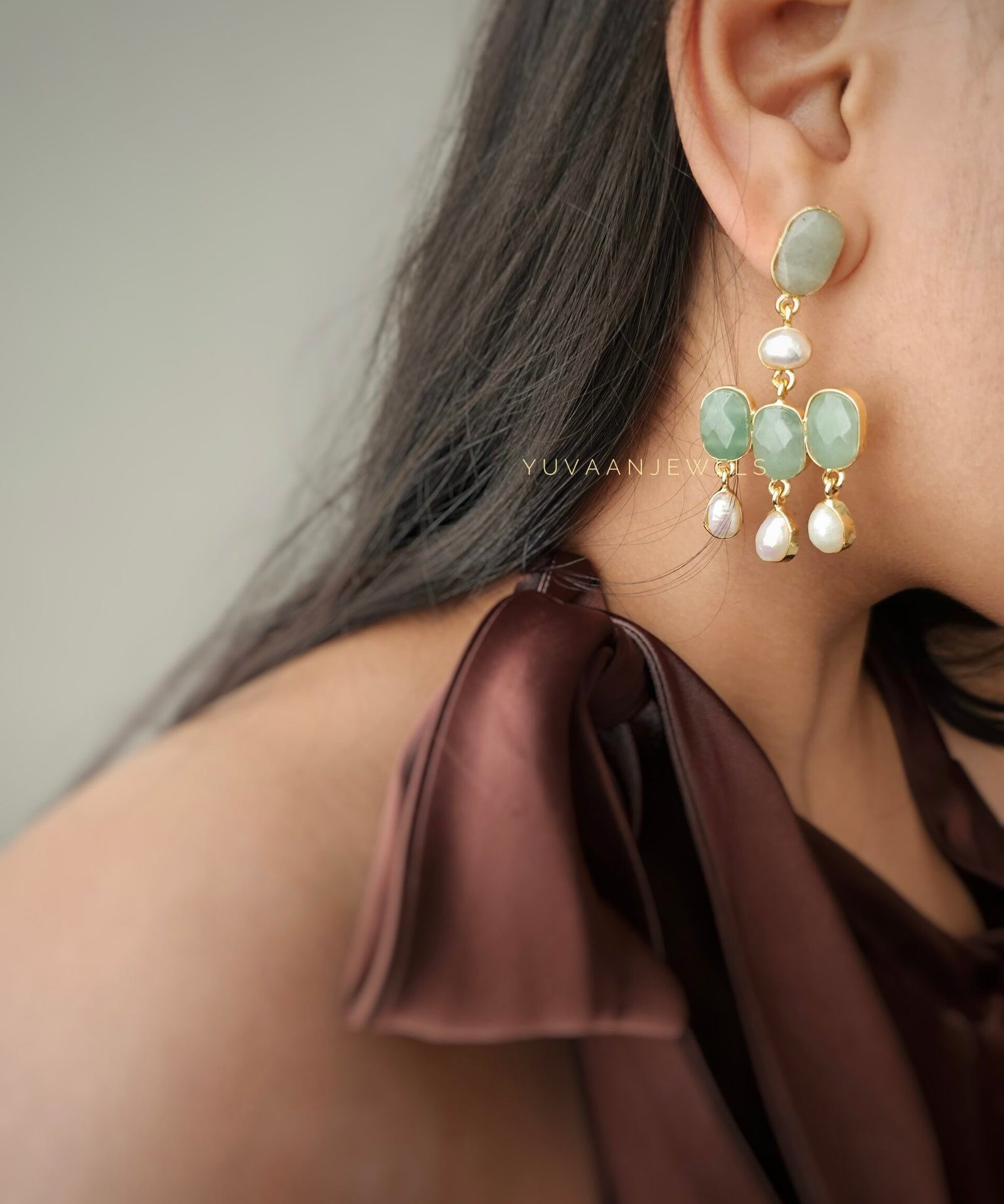Madhu semi precious baroque earrings