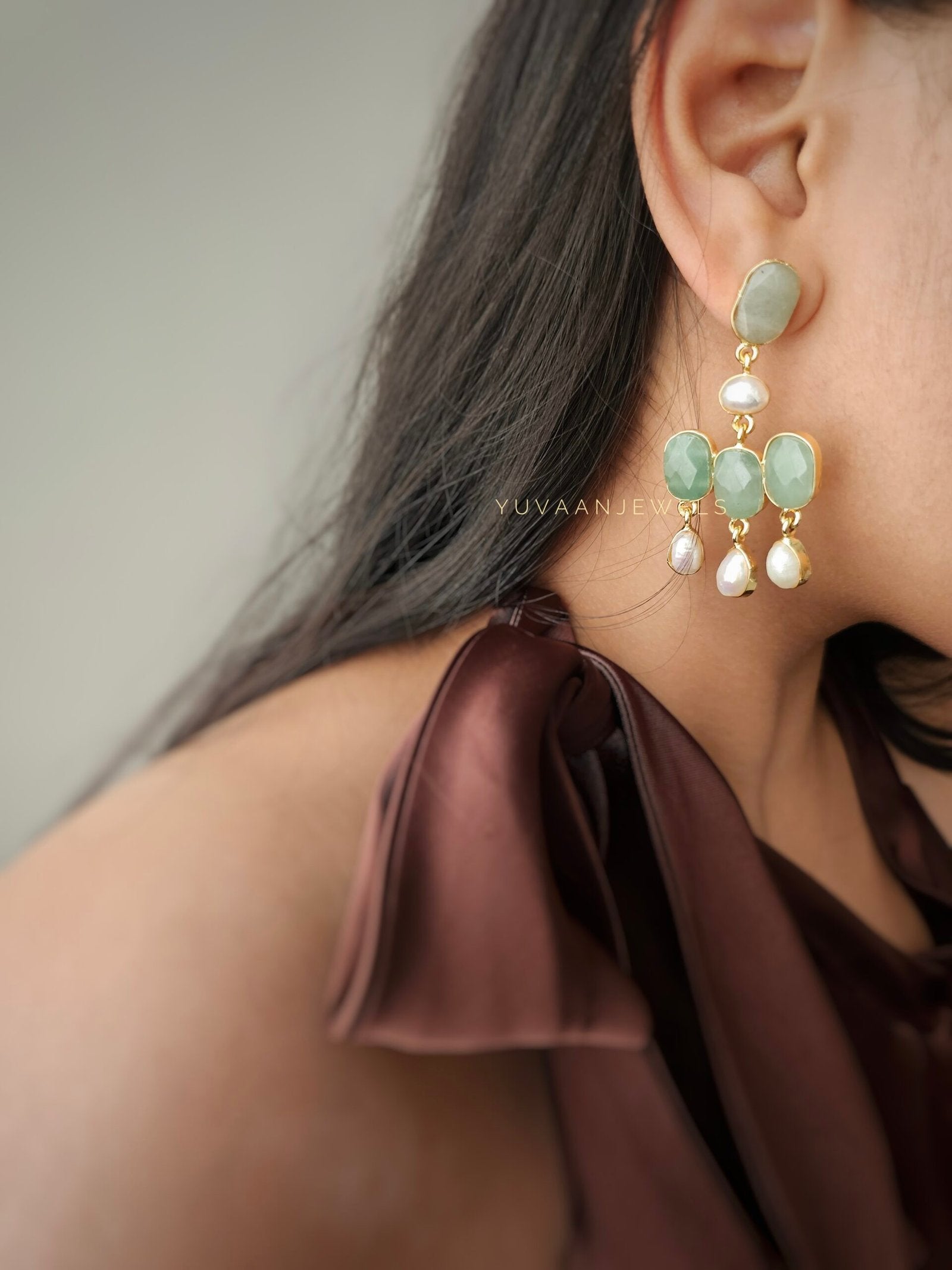 Madhu semi precious baroque earrings