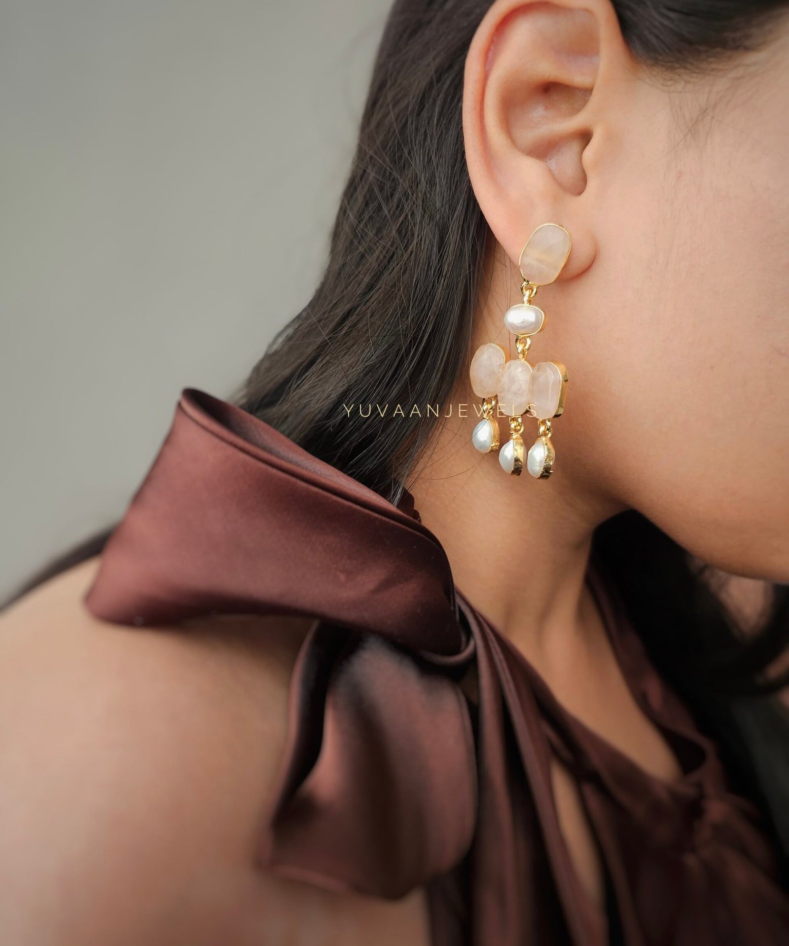 Madhu semi precious baroque earrings