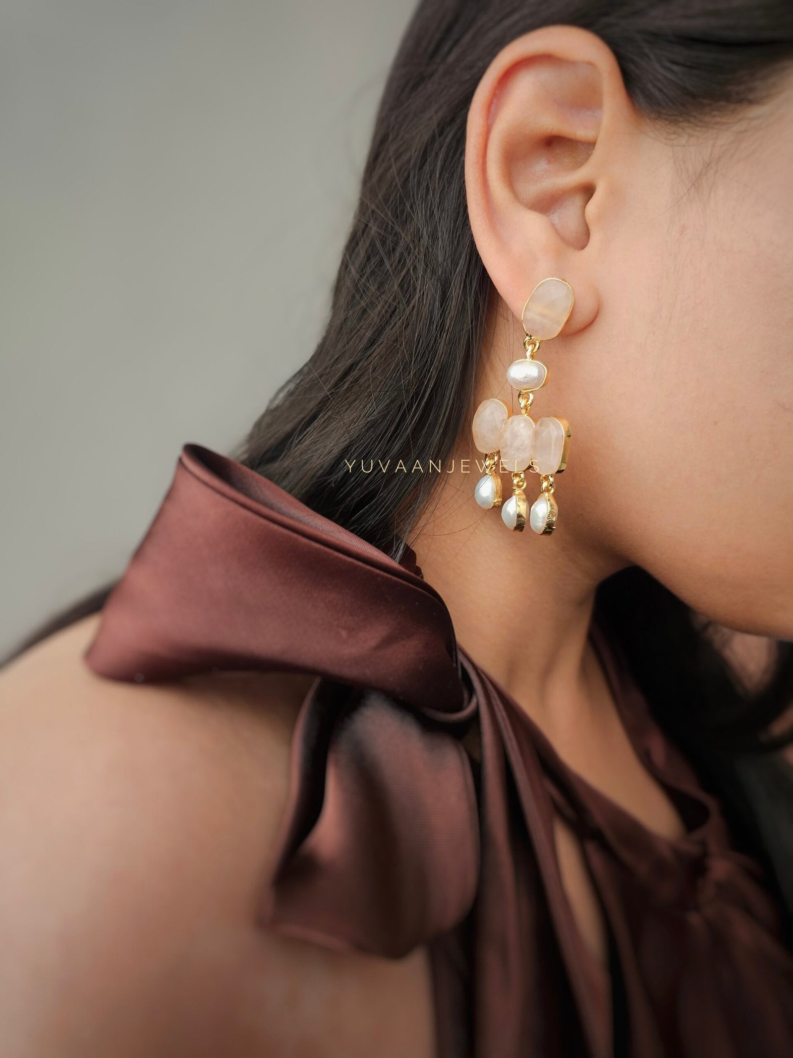 Madhu semi precious baroque earrings