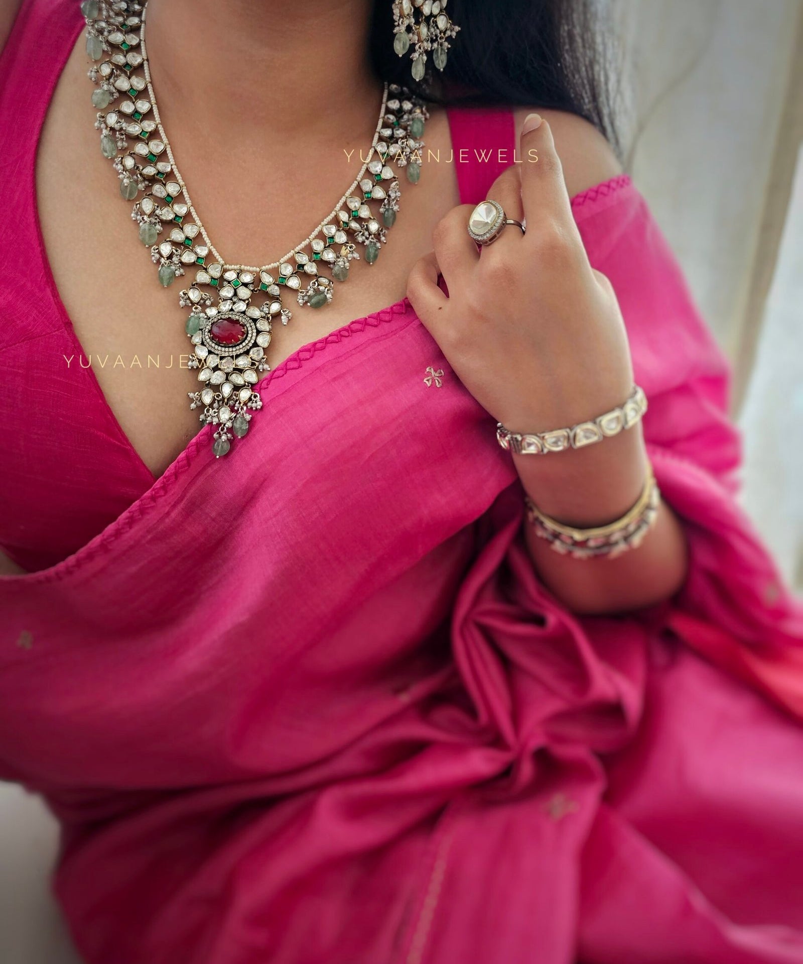 Gauhar Contemporary polki necklace