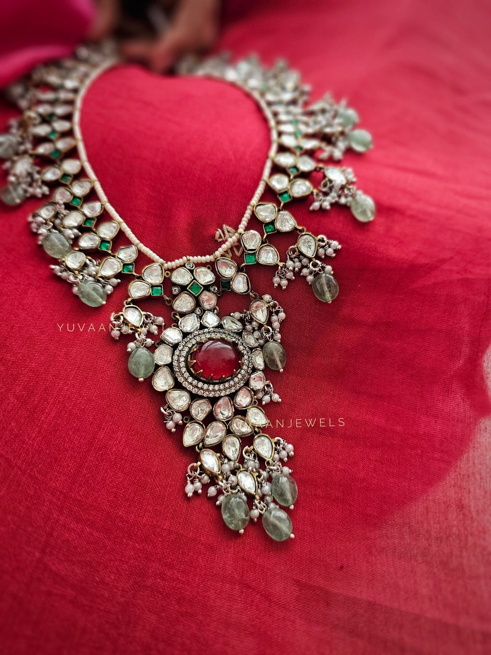 Gauhar Contemporary polki necklace