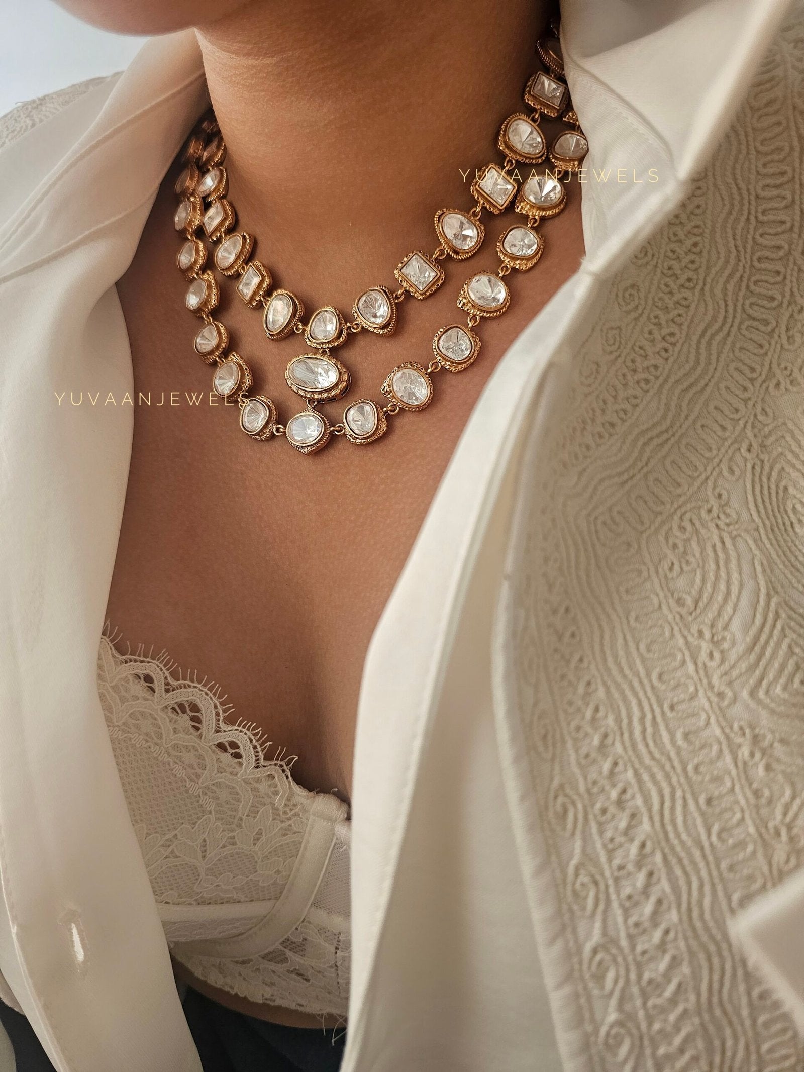 Jharna polki necklace