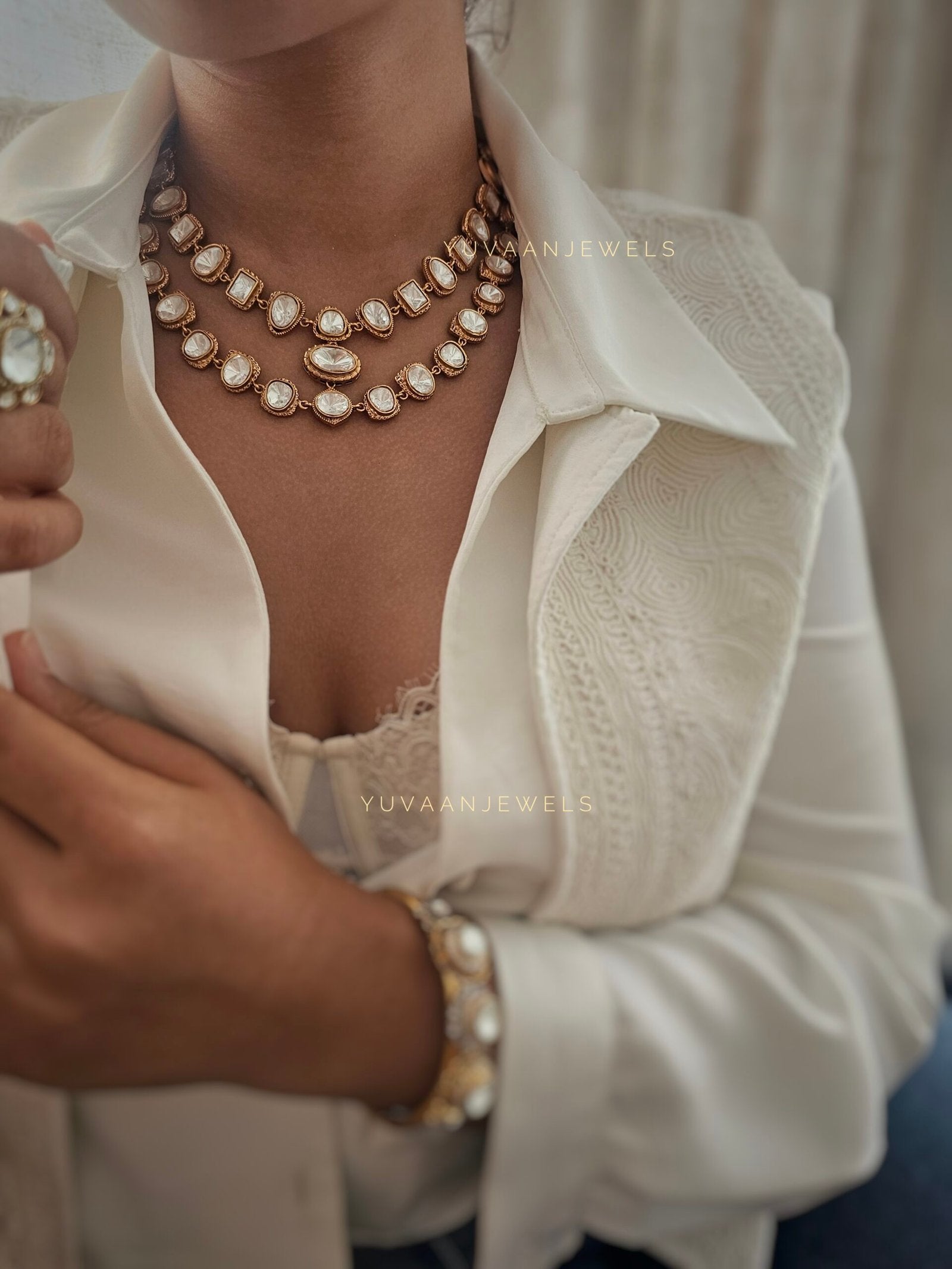 Jharna polki necklace