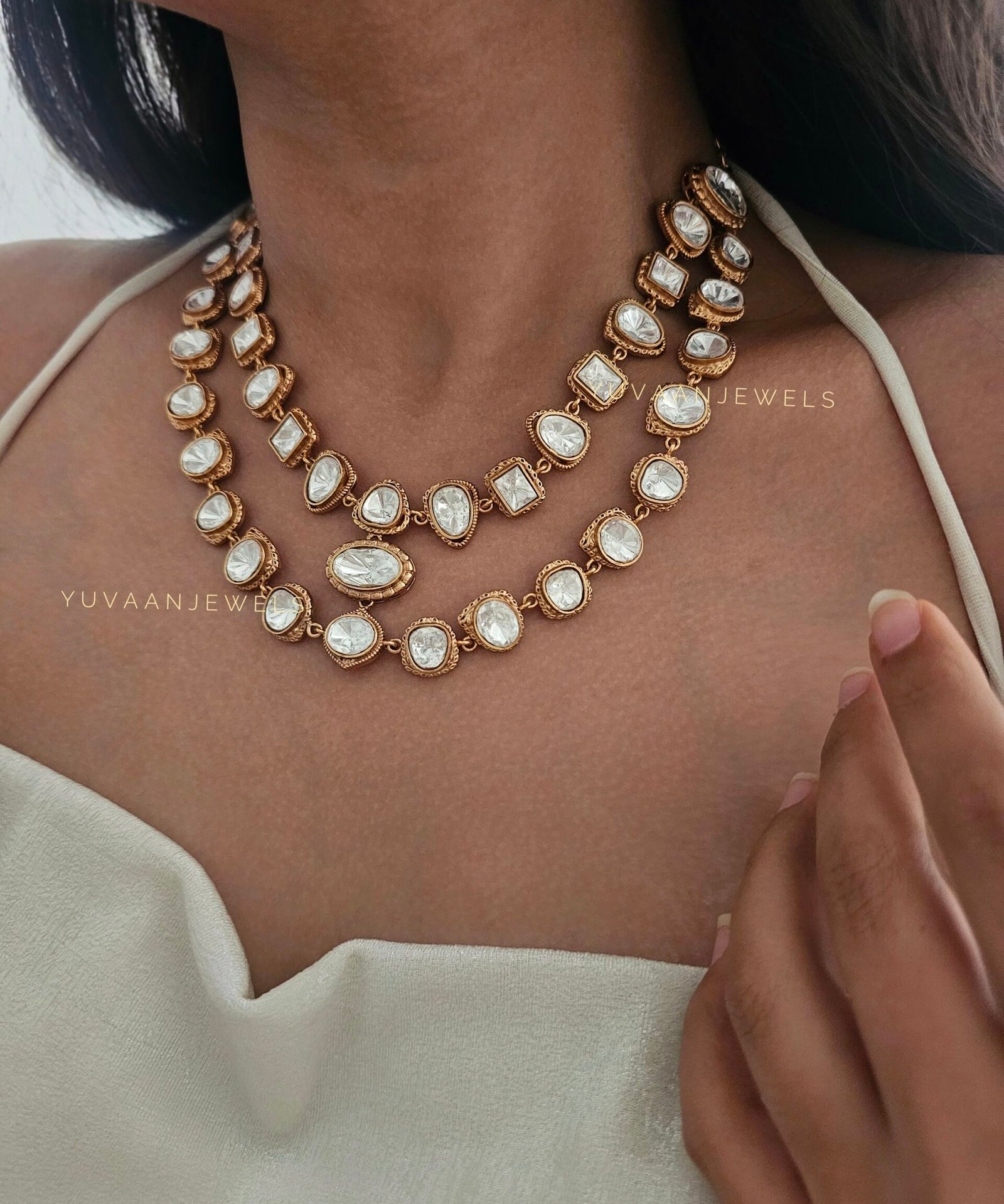 Jharna polki necklace