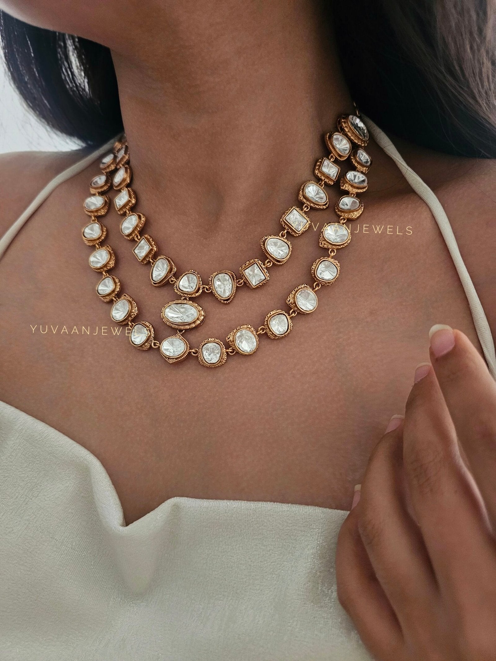 Jharna polki necklace