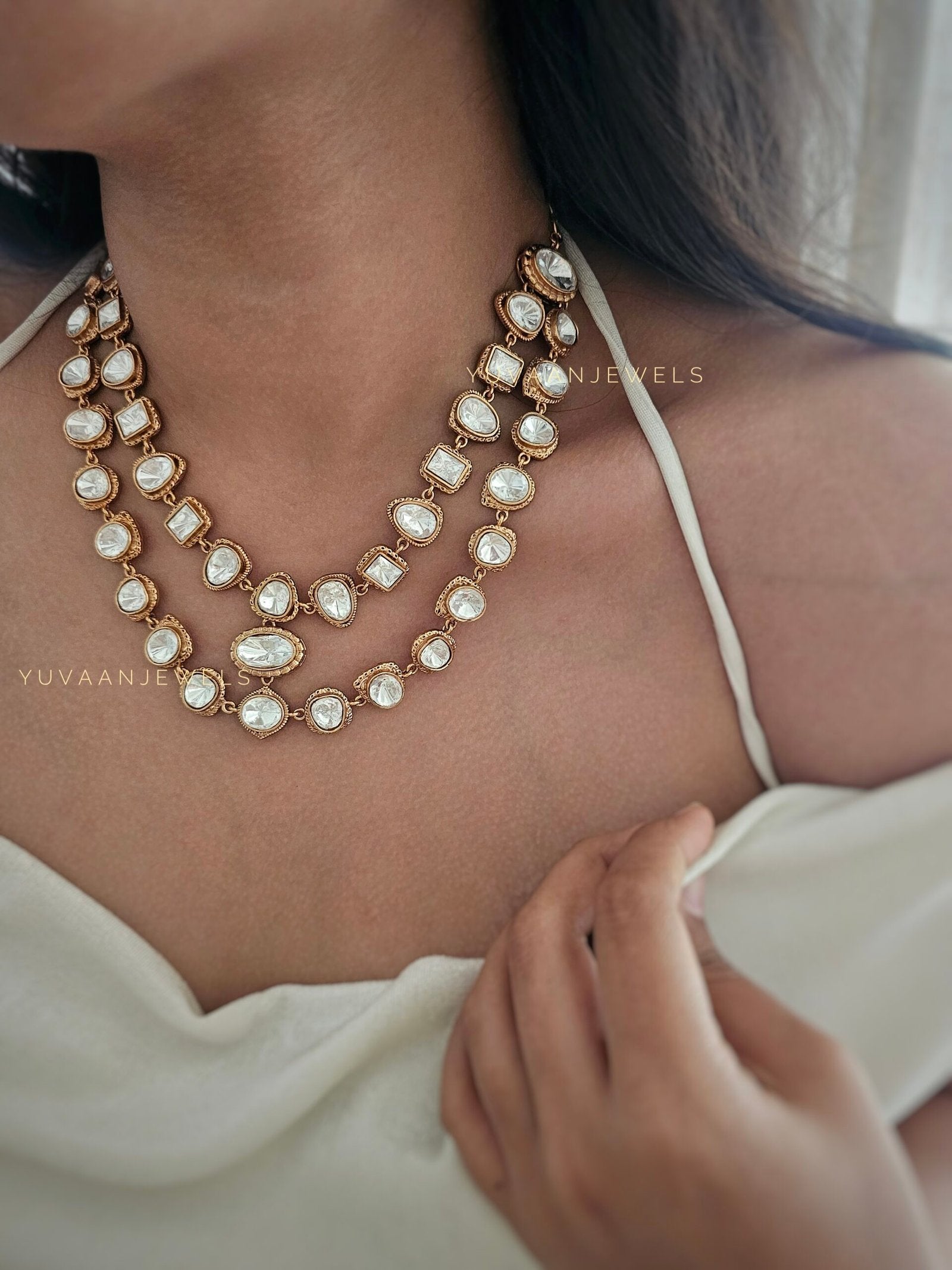 Jharna polki necklace