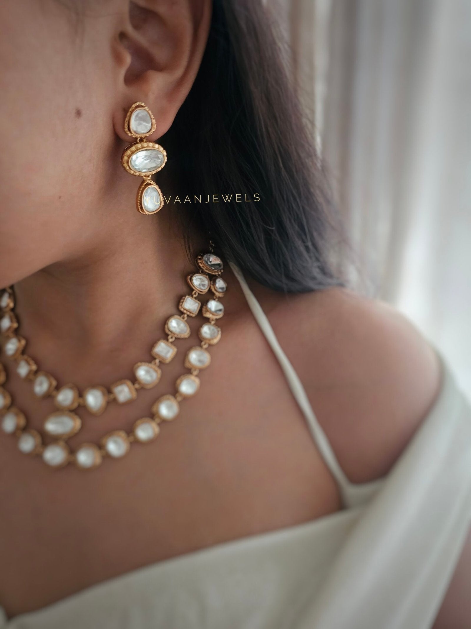 Jharna polki necklace