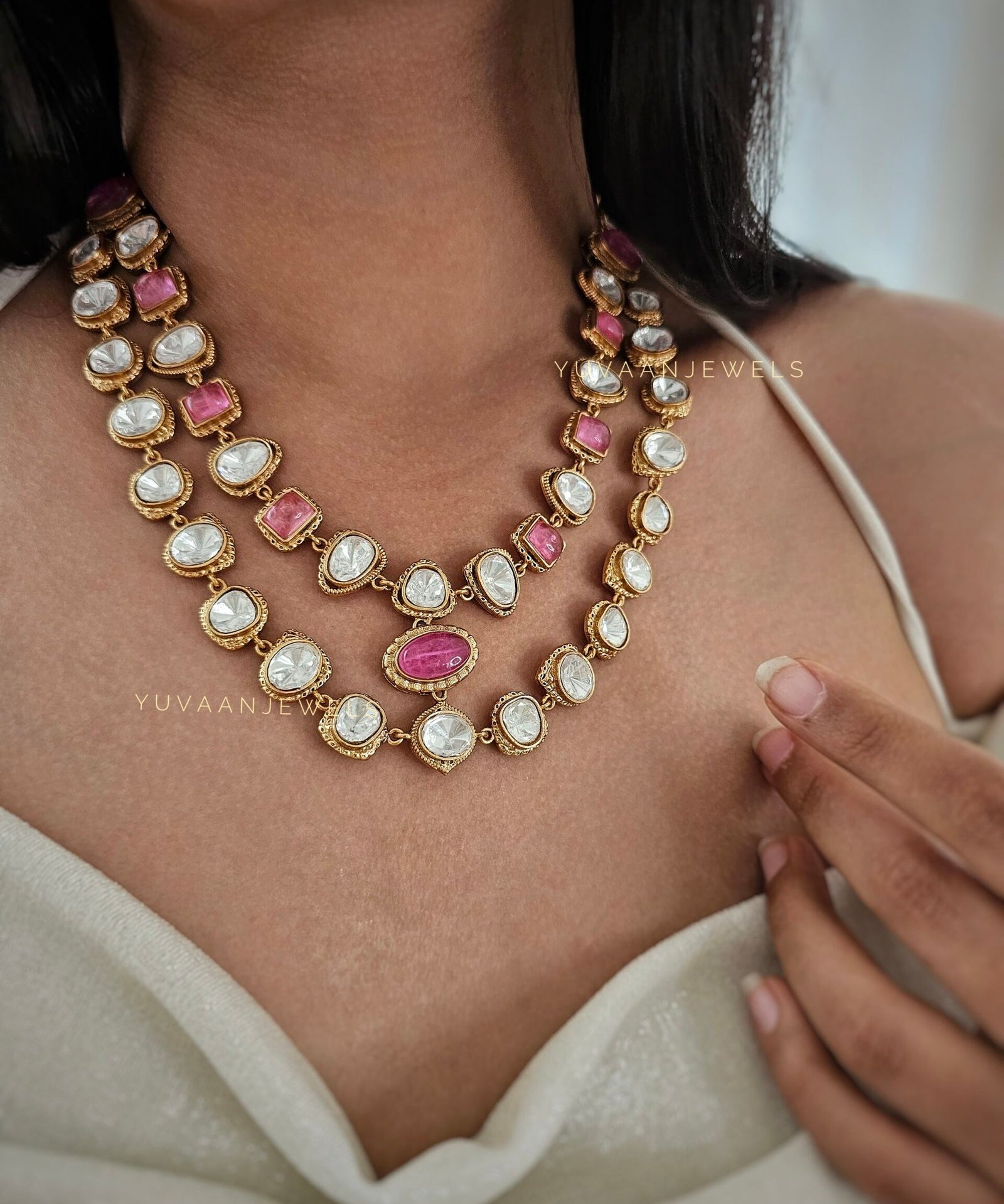 Jharna polki necklace