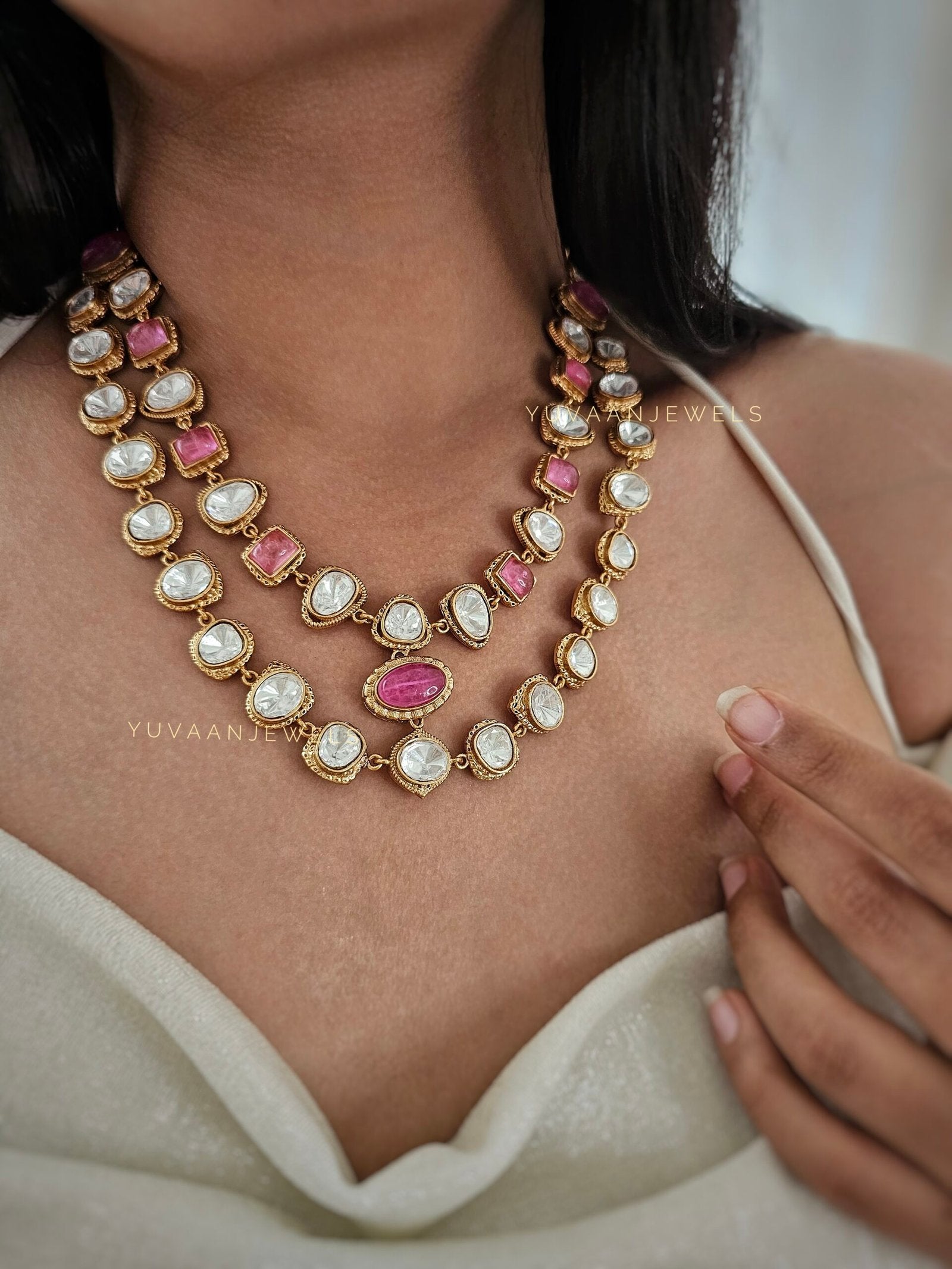 Jharna polki necklace