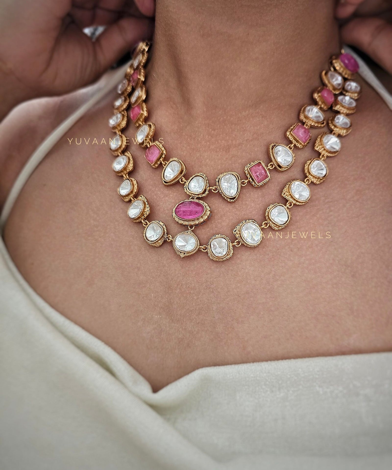Jharna polki necklace