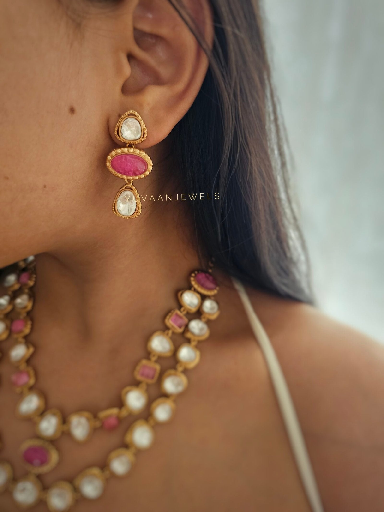 Jharna polki necklace