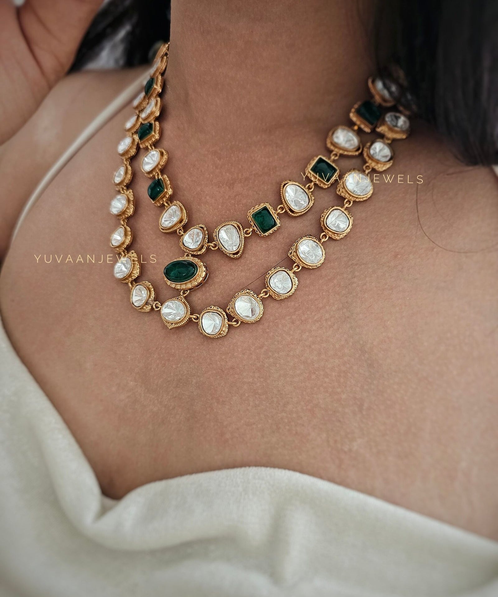 Jharna polki necklace