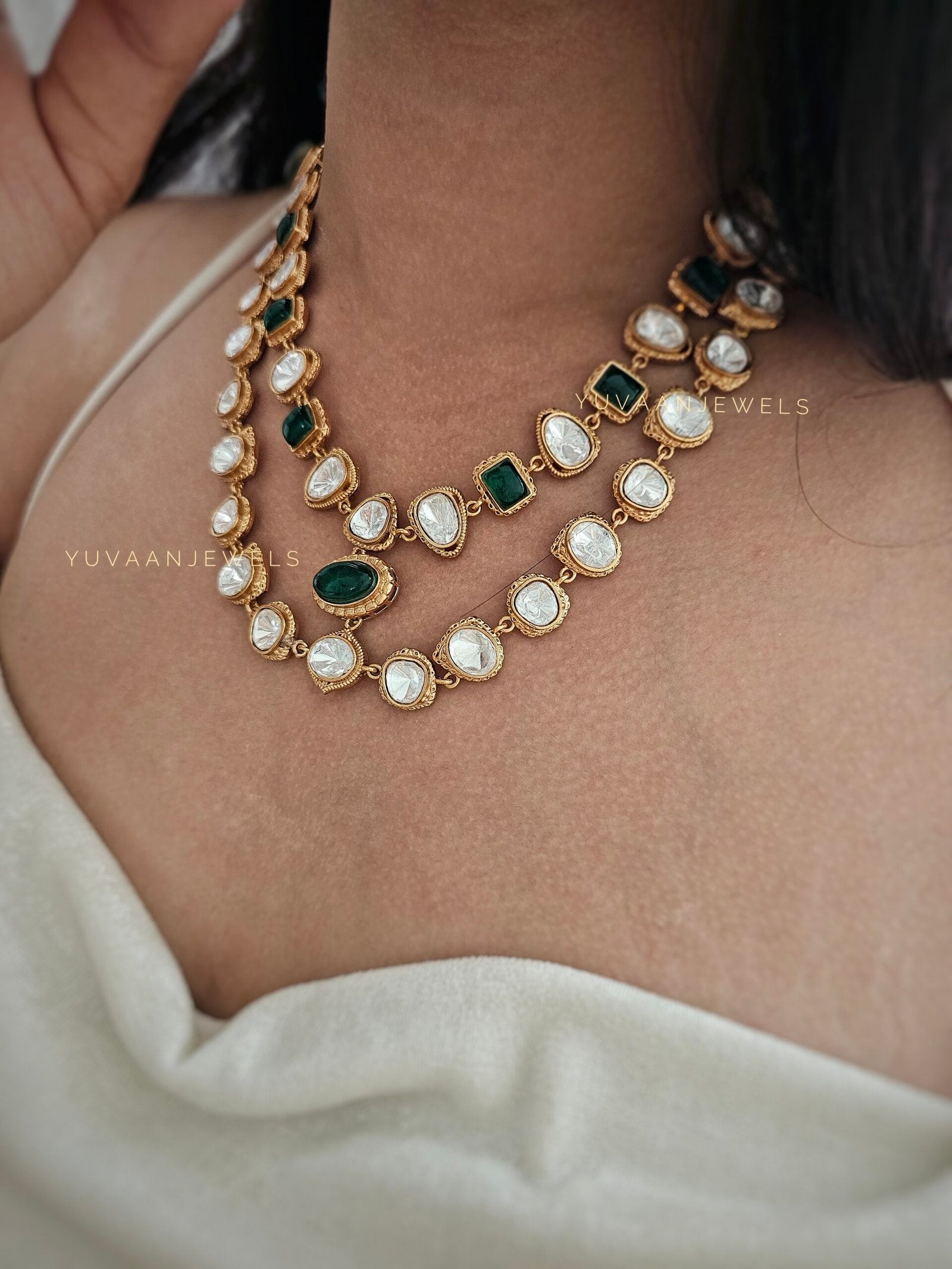 Jharna polki necklace