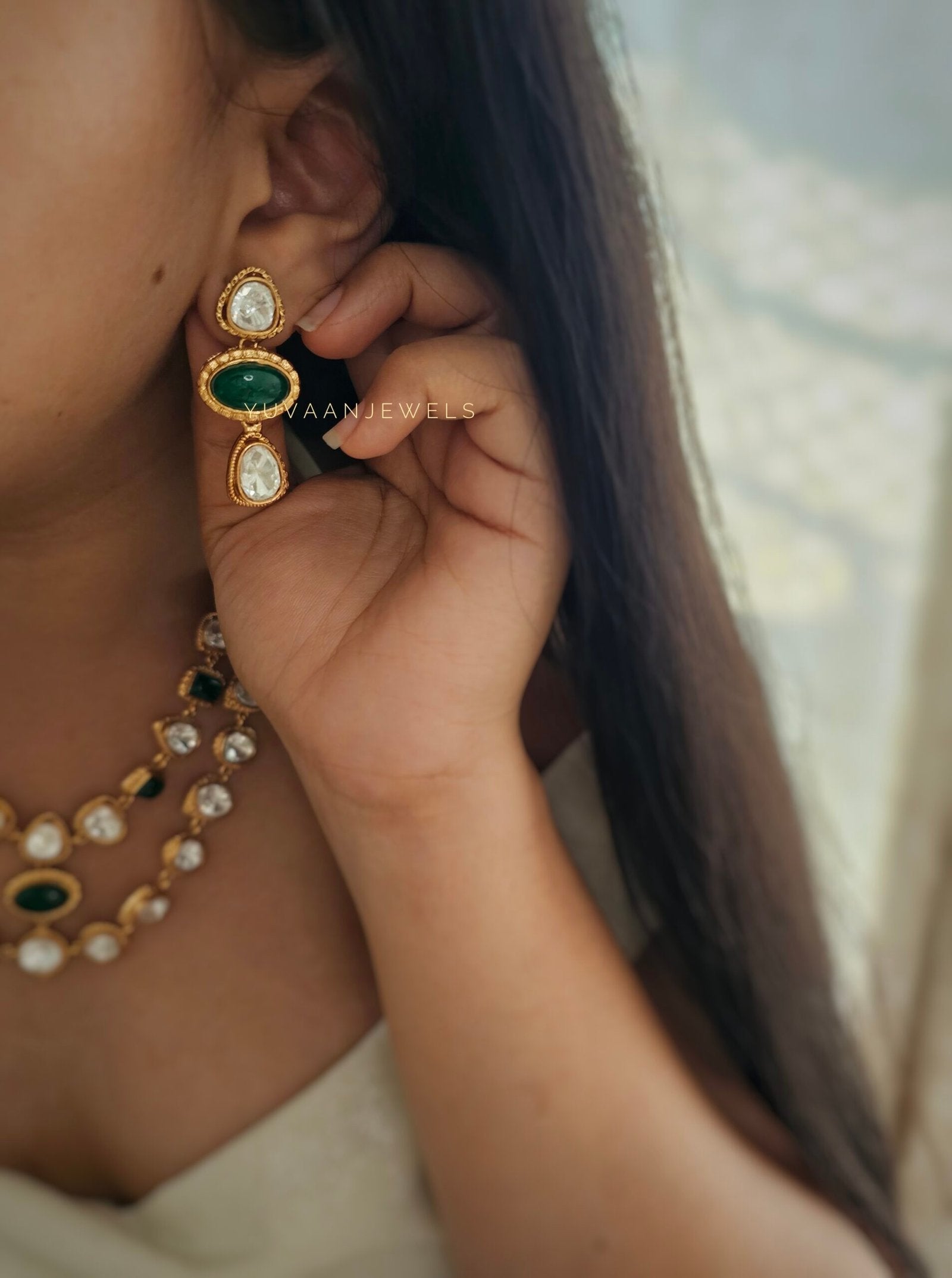 Jharna polki necklace