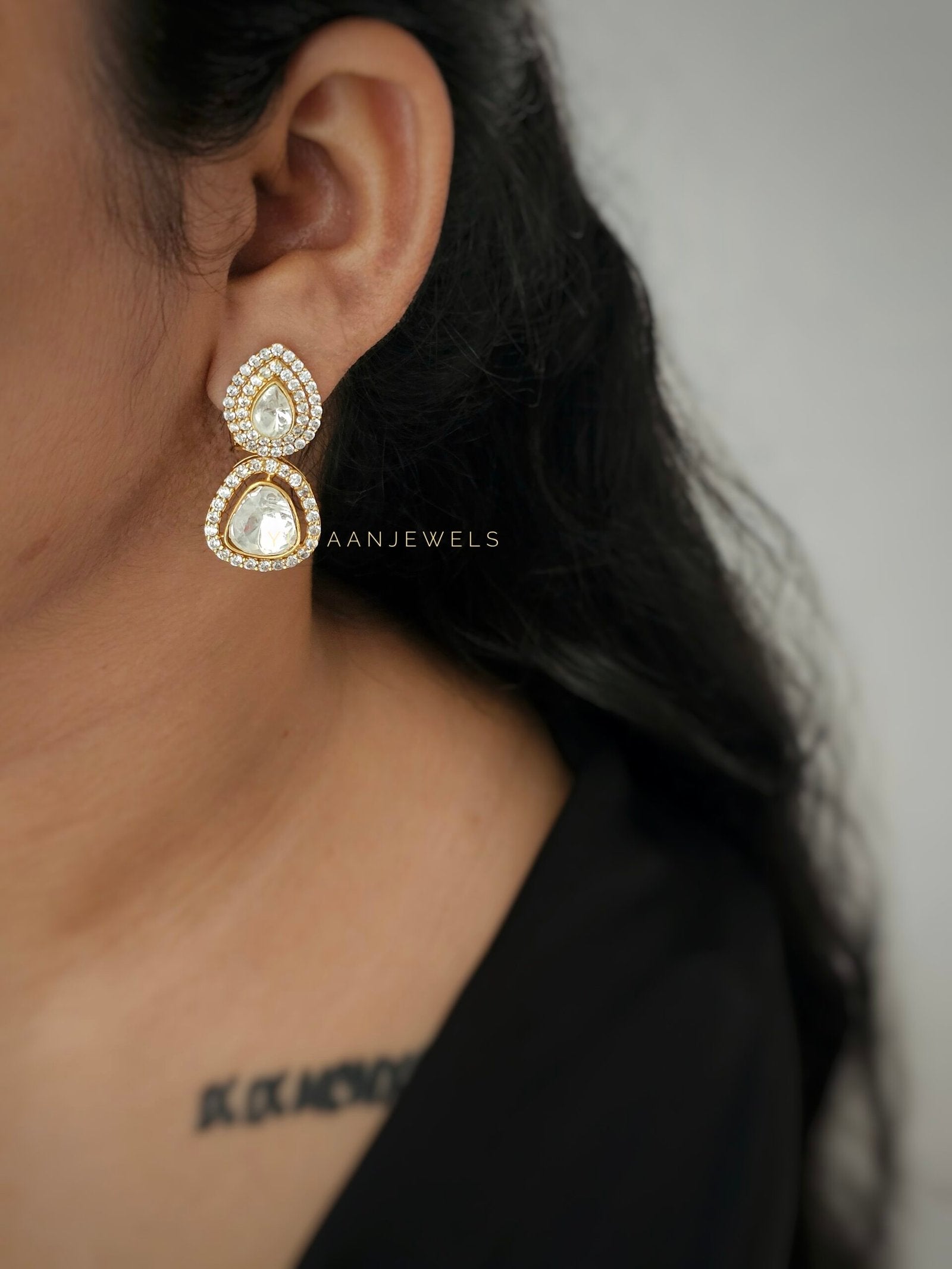 Malti polki drop earings