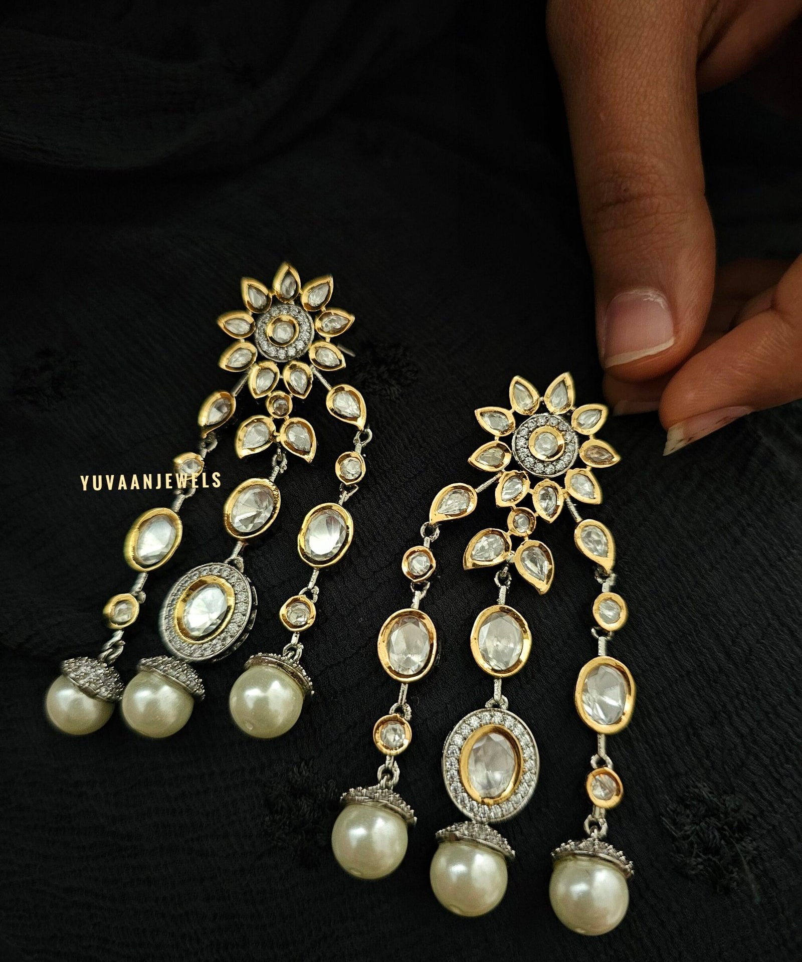 Gulmohar polki earings