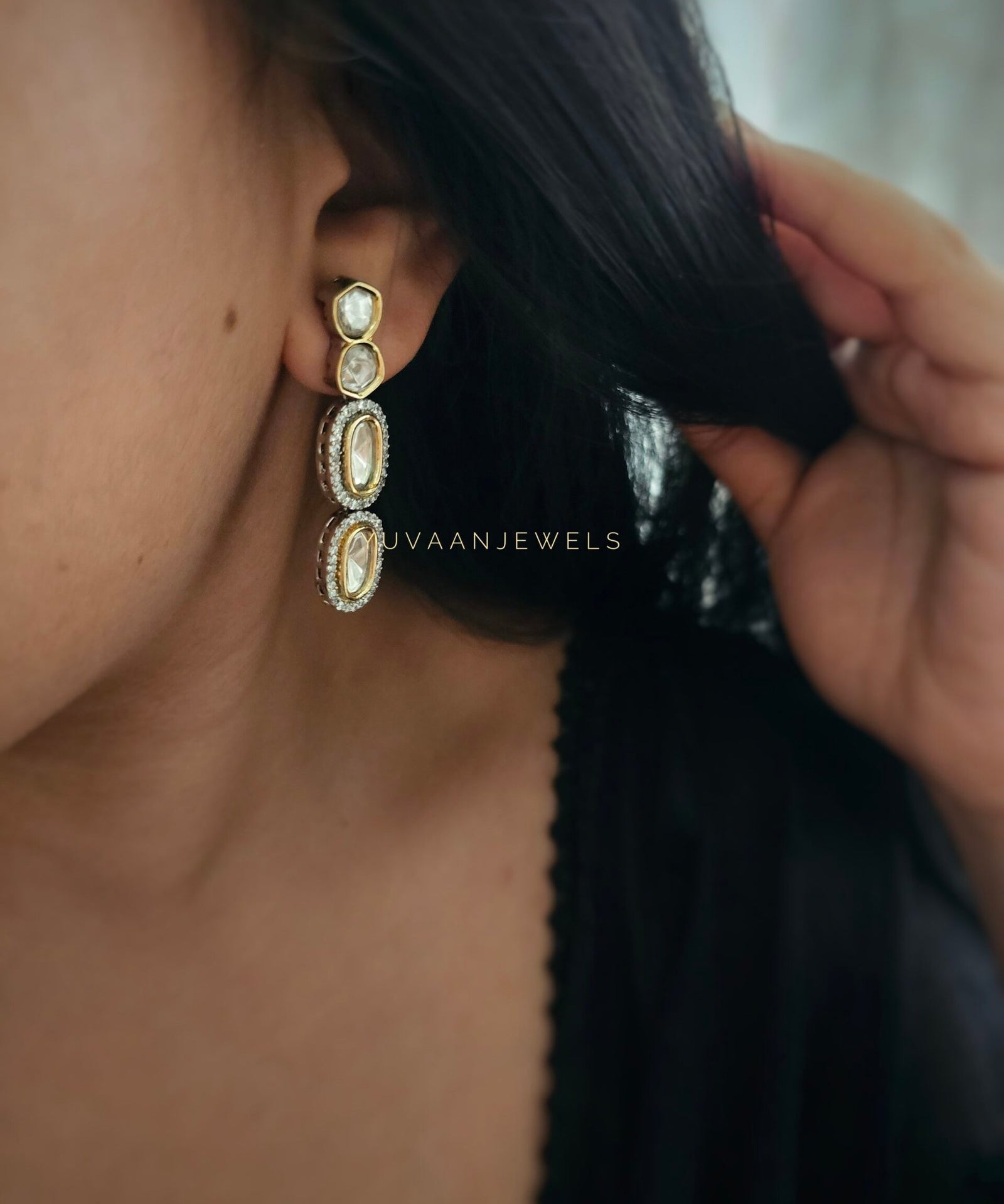 Kashvi uncut polki earings