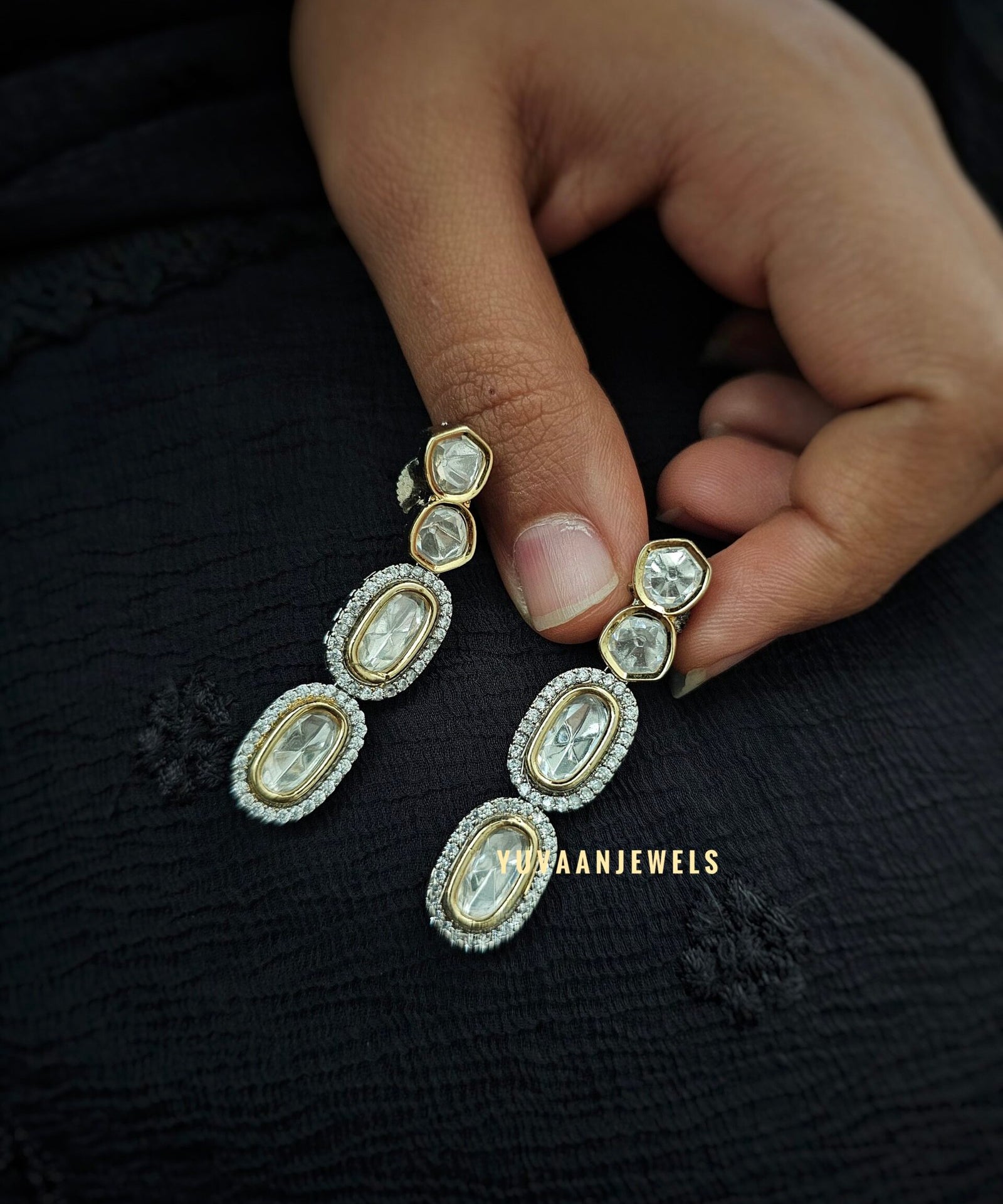 Kashvi uncut polki earings