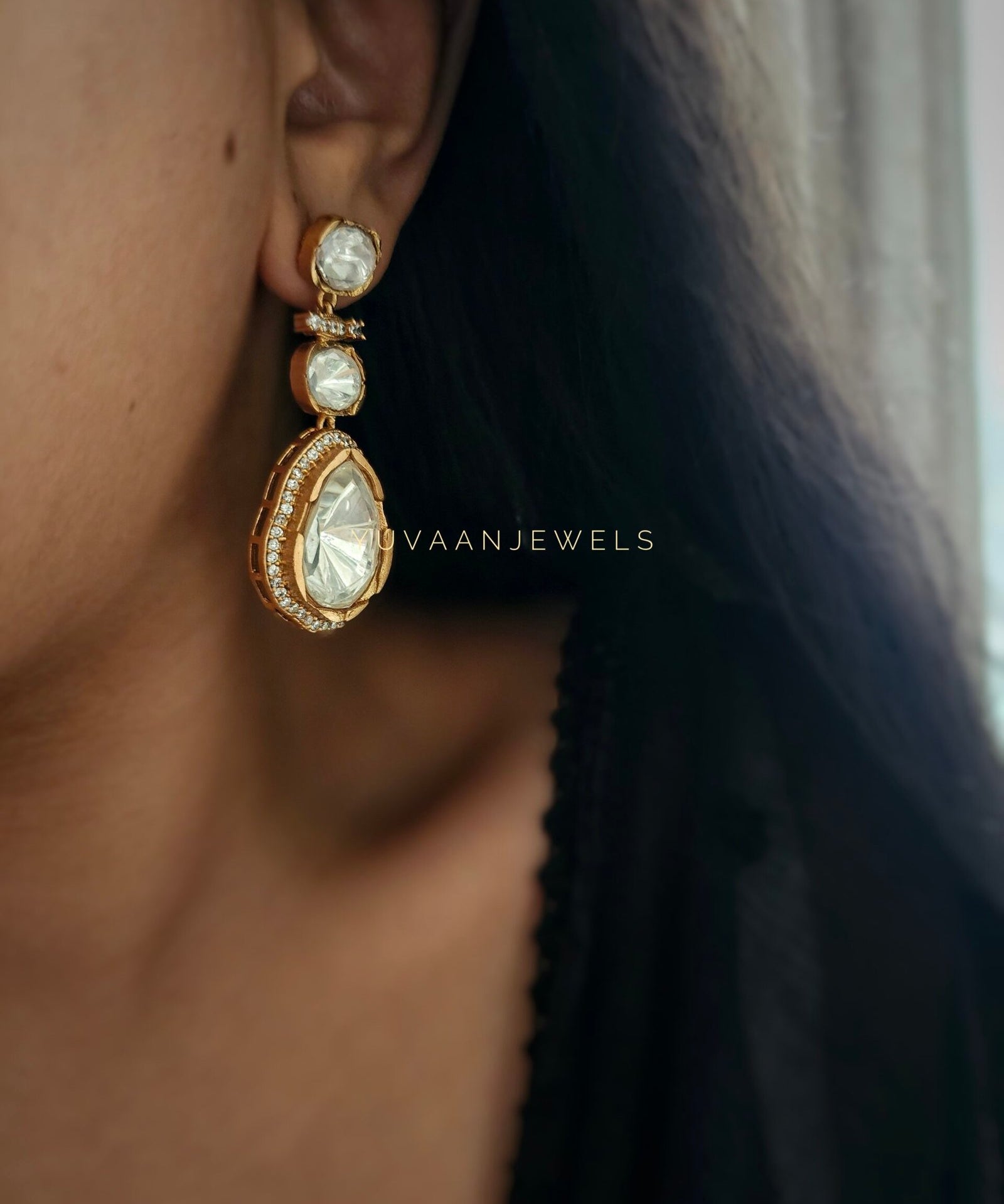Anam uncut polki earings