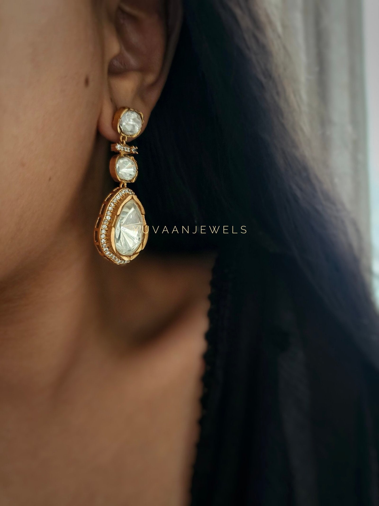Anam uncut polki earings