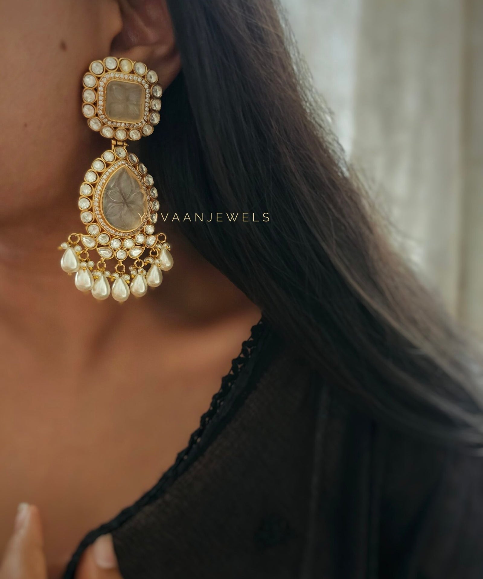 Avni semi precious stone earings