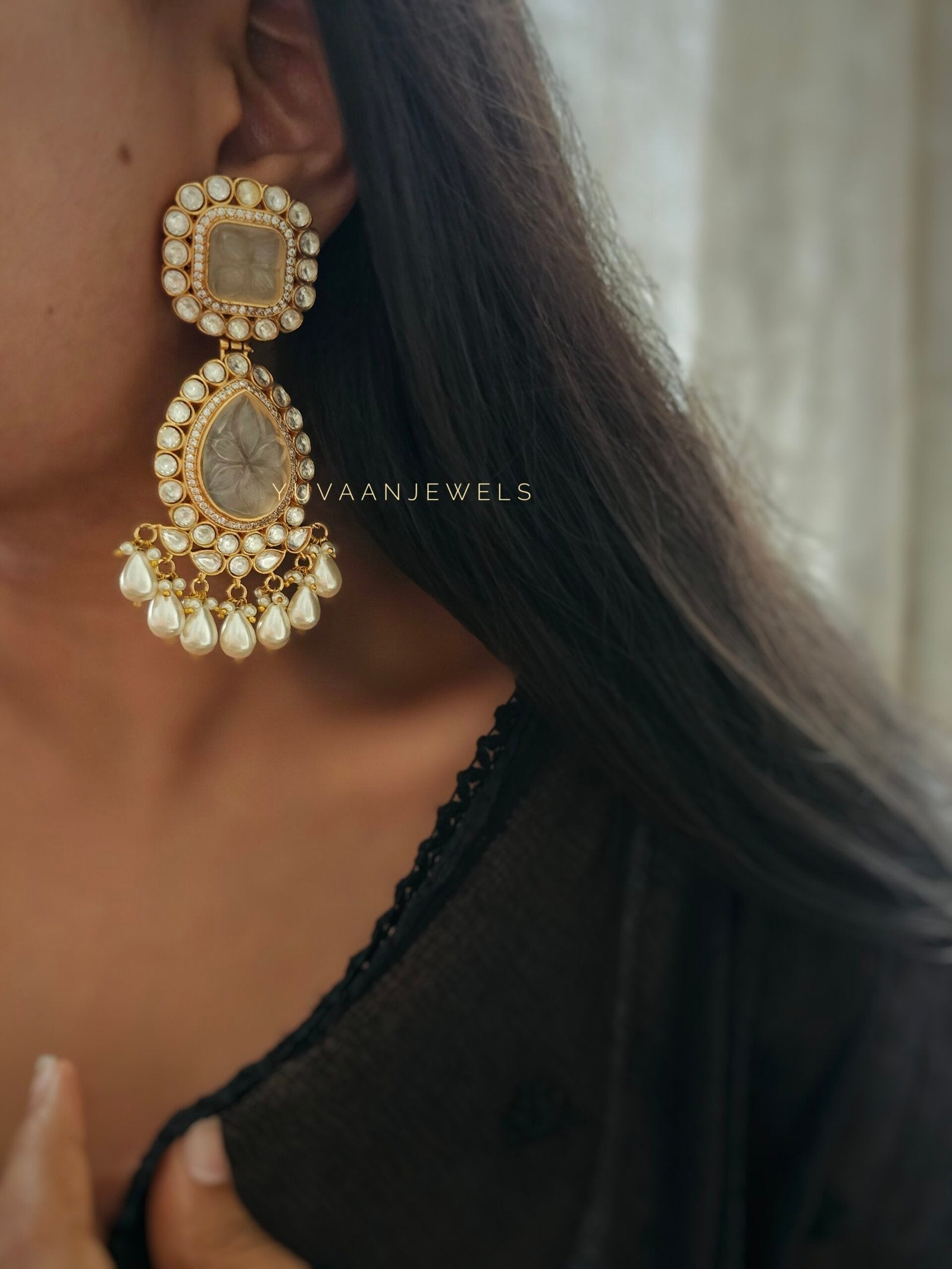 Avni semi precious stone earings