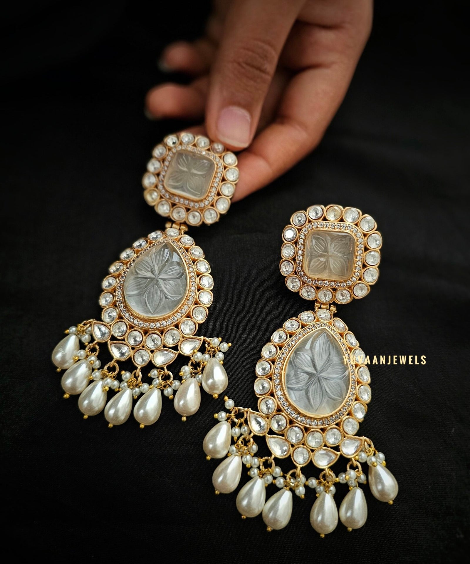 Avni semi precious stone earings