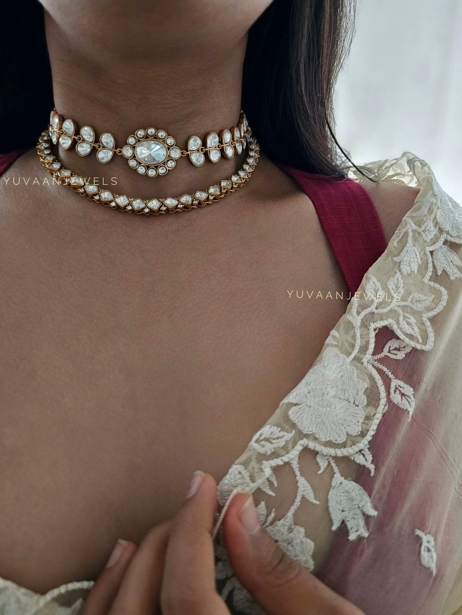 Lata polki choker with earrings