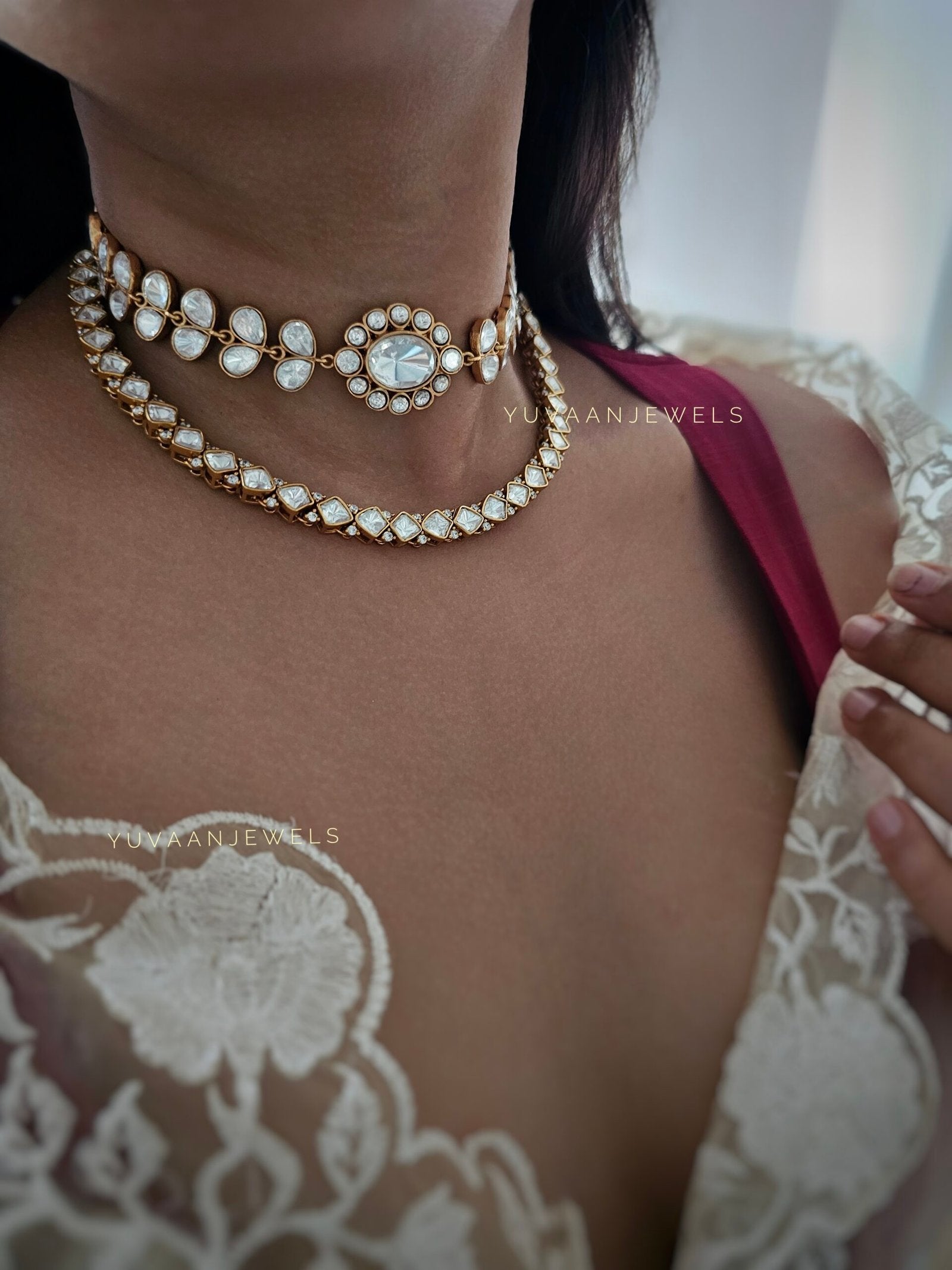 Lata polki choker with earrings