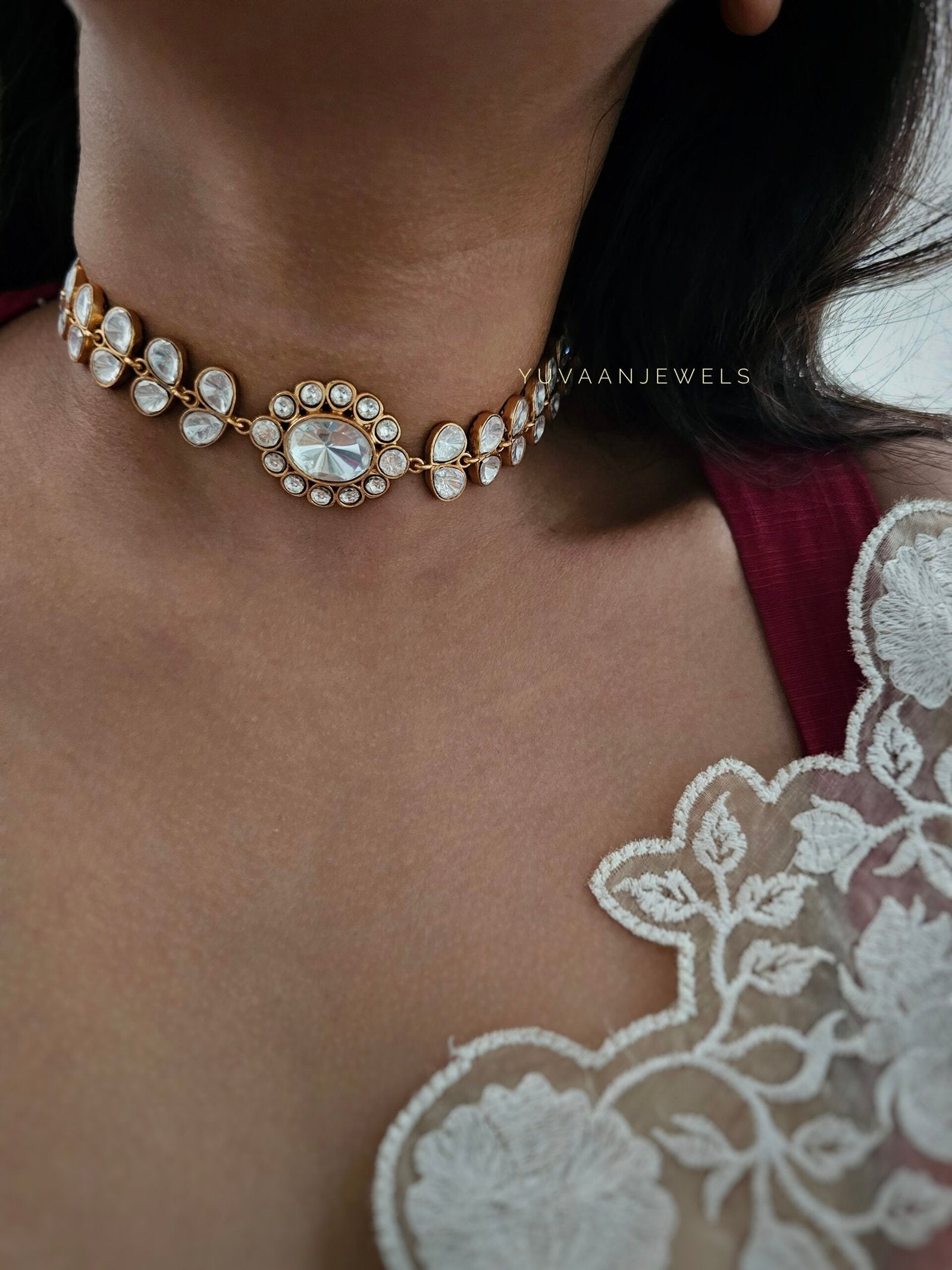 Lata polki choker with earrings
