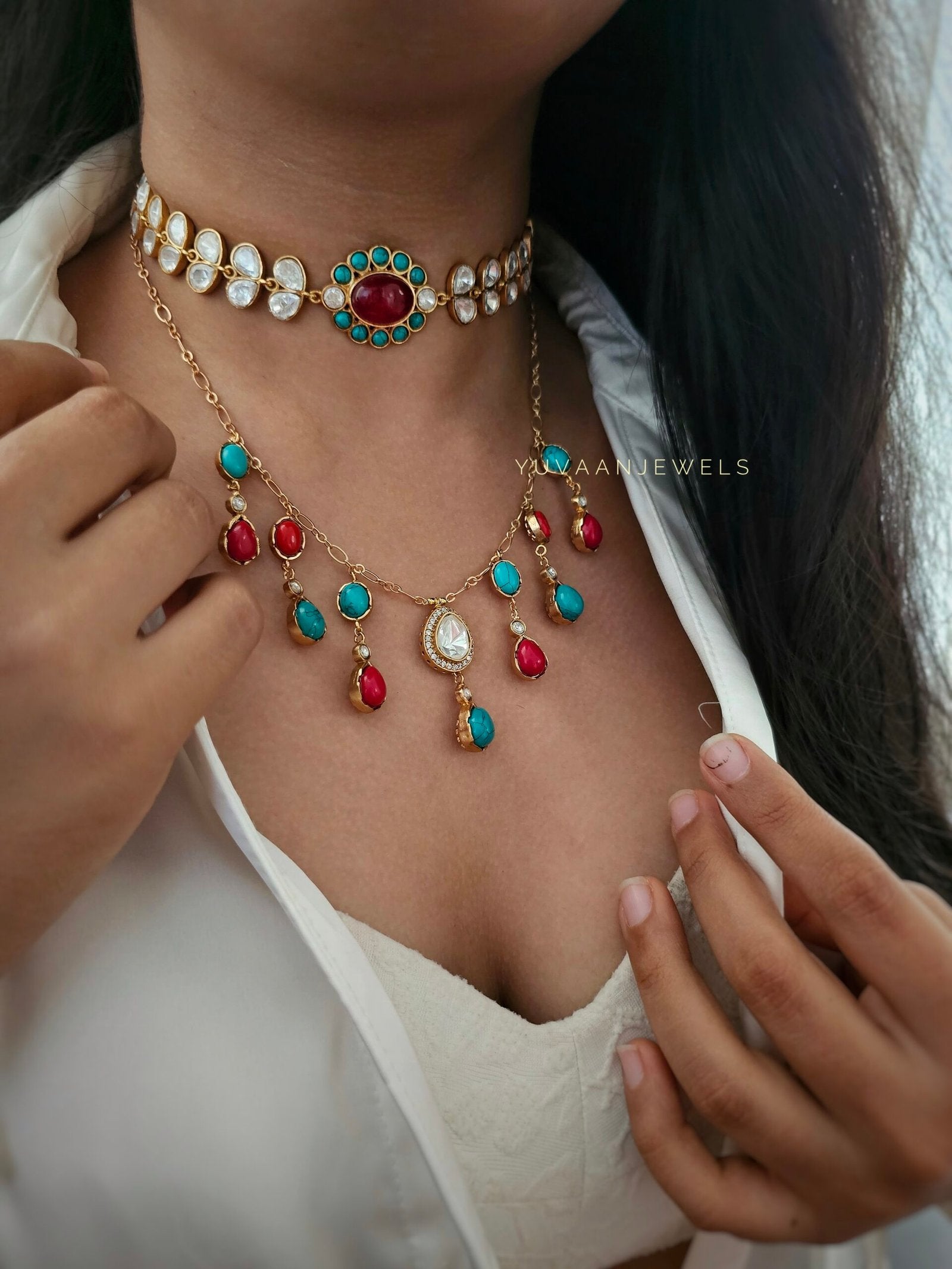 Aavriti polki necklace
