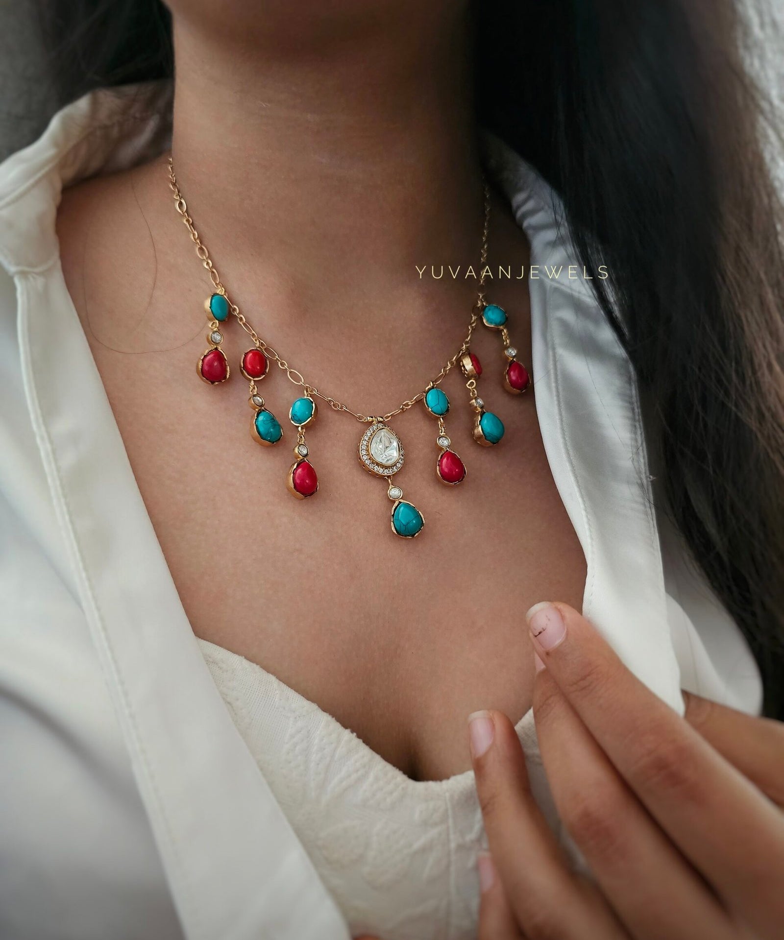 Aavriti polki necklace